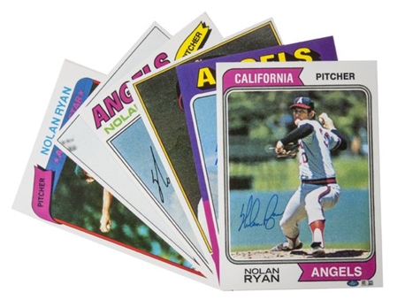 Nolan Ryan Signed Lot of (6) Topps Archives Photos (1974-1979) - MLB Authenticated
